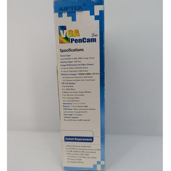 Aiptek VGA PenCam Silver Mini Digital Camera W/Connection Cable & Software - Picture 5 of 7